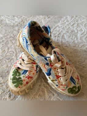 FARM Rio Floral Canvas Sneakers in Blue, Green, Red & Cream